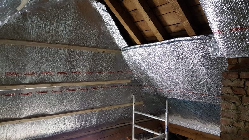 Aluthermo quattro on inside of rafter 